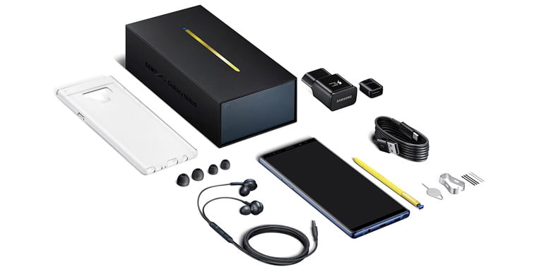 Samsung Galaxy Note9 complete box content