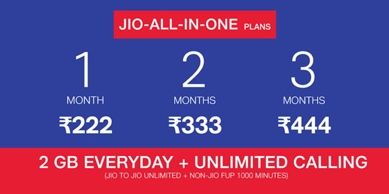 Reliance Jio All-in-One prepaid mobile Plan