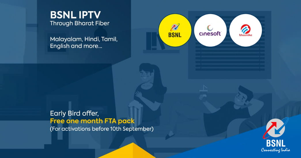 BSNL IPTV service packages, pricing and registration